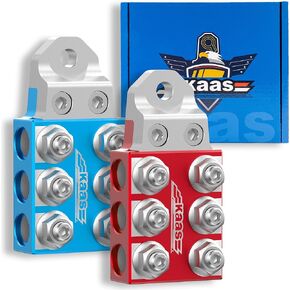 محطة بطارية معيارية شديدة التحمل من Kaas - 8AWG إلى 4/0 AWG، رؤوس قابلة للتبديل M4-M10/1/4-20/3/8-16، محطات طرفية Para Bateria De Auto، مناسبة للبطاريات الملولبة والبطاريات الملولبة، M8/5 /16"-18