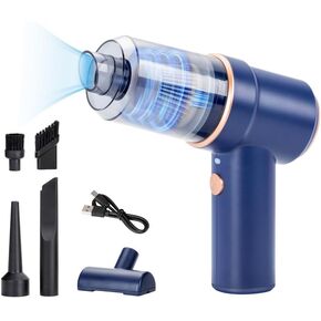 Handheld Cordless Rechargeable Car Vacuum Cleaner, Portable Mini Wireless 2 in 1 Suck and Blow Car Vacuum Cleaner with LED Multi-Nozzles for Car, Home, Office, Pet
