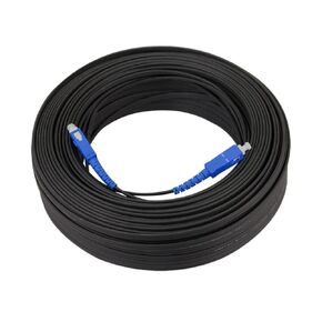 Indoor Single Mode Single core Fiber Optic Cable with SC Connector 50m(164FT), 1 core 2 Steel Wire Optical Cable OS2 Jumper Leather Optical Patch Cord
