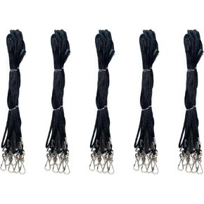 Safety Lanyards with J-Hook (Black, 36 Inch, 20 Bulk Pack) for for ID Badge Holders, Breakaway Lanyards in Bulks for Conference, Work Office, Trade Show, Concerts.