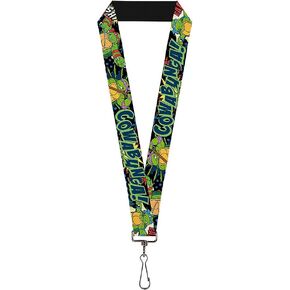 Buckle Down Lanyard-1.0"-Classic TMNT Turtles Pose12 Cowabunga Pop