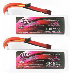 CNHL 2200mAh 6S Lipo Battery 22.2V 70C with XT60 Plug for RC Car Airplane Truck Boat Buggy Heli Airplane Drone (2 Packs)