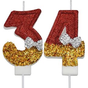 34th 43rd Birthday Candles, Rose Gold 43 34 Year Old Number Birthday Candles, Happy Birthday Party Cake Topper Decoration Gifts for Women Men in Kuwait