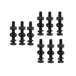 LBY 9 Sets 5/16-18×2'' Hex Head Screws Bolts(Fully Threaded), Nuts(Heavyd), Flat & Lock Washers Kit, Alloy Steel (Black)