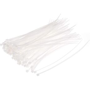 uxcell 150pcs Cable Zip Ties 8 Inch x 0.08 Inch Self-Locking Nylon Tie Wraps White