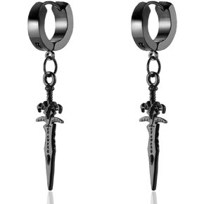 Black Ear Cuff Ear Clip Non-Piercing Clip on Earrings for Men Women