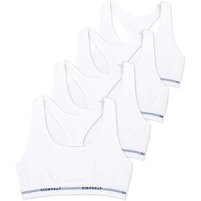 Comfneat Women's 4-Pack Sports Bras Racerback No Padding Cotton Bralette