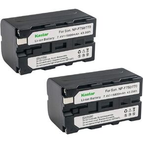 Kastar Battery (2-Pack) Replacement for NP-F770, NP-F750, NP-F730 CCD-RV100 CCD-RV200 CCD-SC9 CCD-TR1 CCD-TR940 Camera CN-126 CN-160 CN-216 CN-304 YN 300 VL600 LED Video Light