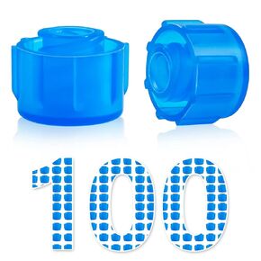 100 PCS Syringe Tip Caps, Syringe Cap Luer Connector Caps for Luer-Lock syringes and Luer-Slip syringes, Non-Sterile (Blue)