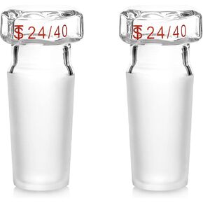 سدادة زجاجية QWORK، قطعتان من سدادة زجاجية مجوفة ذات رأس سداسي للمفاصل الخارجية 24/40 in Kuwait