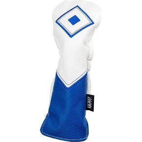 IZZO Golf Premium Headcover Set White/Blue - Includes Driver, Fairway Wood and Hybrid Golf headcovers