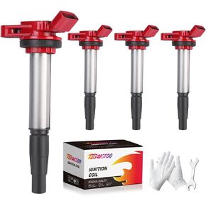 Pack of 4 Ignition Coil Pack Compatible with Toyota Corolla Matrix Prius Scion IM Scion XD Lexus CT200H Pontiac Vibe 1.8L L4 UF596 UF-596 90919-02252 90919-02258 UF619 Red