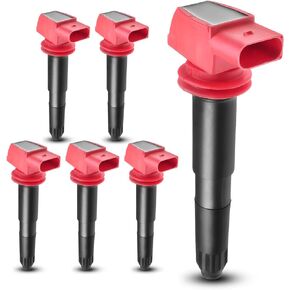 A-Premium Engine Ignition Coil Pack Compatible with Porsche Cayenne 2008-2018, Panamera 2010-2016, 3.6L 4.8L DOHC, 6-PC Set