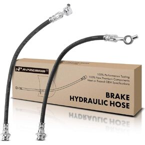 A-Premium Front Brake Hydraulic Hoses Compatible with Select Nissan and Suzuki Models - Frontier 2005-2019, Pathfinder 2005-2012, Xterra 2005-2015, Equator 2009-2012 - Replace# 446211EA00A(Pack of 2)