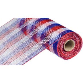 4th of July Deco Poly Mesh, Red White Blue Craft Supply to Make Handmade Wreath, 10 inches X 10 Yard, DIY 4th of July, Patriotic RE1370EX Active