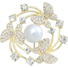 women's brooch, rhinestone pearl cubic zirconia high-end temperament animal insect brooch clothing paired with jackets, pins, brooches suitable for women and girls