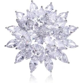 باقات بروش دبوس أبيض حجر الراين كريستال الثلج زهرة اللوتس زهرة التلبيب دبابيس للنساء الفتيات الأزياء والمجوهرات هدية in Kuwait