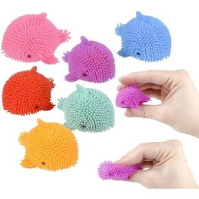 Mini Puffer Ducky Balls (Pack of 24) (2") Neon Color Stress Relief Fun Soft Toys for Party Favors. Great for Soothing ADHD, Stress, Autism and More. (Duckies)