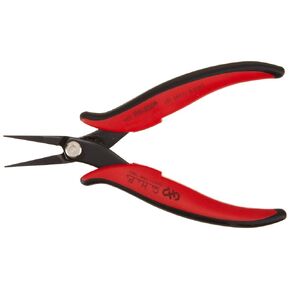 Hakko CHP PN-2006 Long-Nose Pliers, Pointed Nose, Flat Outside Edge, Smooth Jaws, 32mm Jaw Length, 1.2mm Nose Width, 3mm Thick Steel