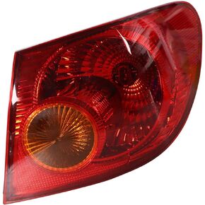 labwork Right Passenger Side RH Tail Light Lamp Assembly Red Lens and Housing Replacement for 2005-2008 Toyota Corolla Outer Rear 8155002290 TO2801154