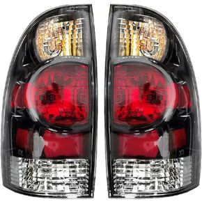 Tacoma Tail Lights Assembly Compatible with Toyota Tacoma 2005-2015, Left+Right Side Rear Lights Brake Lights, Bulbs Included Replace 8155004150 8156004150, Gloss Black