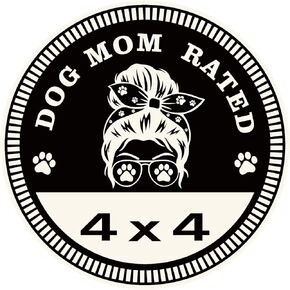 1Pc Black Exterior Accessoriesquatch, Dogs Mom Badge Rated Car Emblem, 4 x 4 Paw Print Metal Automotive Badge 3D Metal Car Round, Emblem Decals, Car Badge Decals Stickers, Trucks SUV Badge,Automotive
