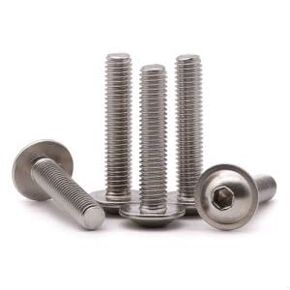 M6-1.0 x 50mm (20 pcs) Button Head Socket Cap Screws with Flanged Washer, 304 Stainless Steel 18-8, Full Thread, by RoyceMart