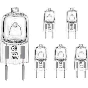SDTC Tech 6 Pack Halogen Light Bulb for Whirlpool Microwave Oven, G9 120V 40W W10709921 Microwave Light Bulbs Compatible with Whirlpool KitchenAid Maytag Jenn-Air Over The Stove Range Microwave