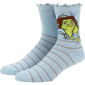 Bioworld Shrek Fiona & Butterflies Women's Blue Casual Crew Socks