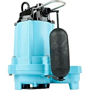 Little Giant 15EC-CIA-SFS 115 Volt, 3/4 HP, 4800 GPH Effluent/Sump Pump with Integral Snap-Action Float Switch, 10-Ft. Cord, Blue, 14942784
