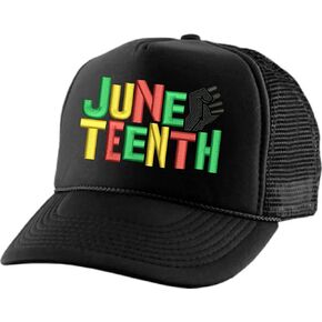 ALLNTRENDS Adult Trucker Hat Juneteenth Embroidered Freedom Day Baseball Cap Adjustable Support Mesh Back Truckers