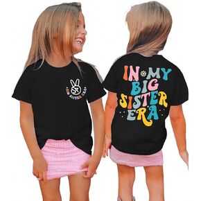 BOUTIKOME Big Sister Shirts Toddler Baby Girl in My Big Sister Era Tshirt Summer Tee Announcement Outfit Short Sleeve Top