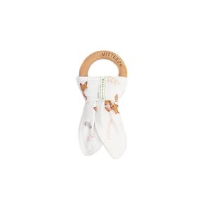 Wood Baby Organic Wooden Teether with Absorbent Cloth (Natural)