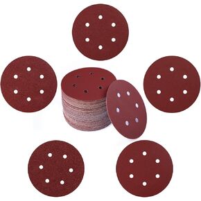 100 قطعة من أقراص الصنفرة ذات الخطاف والحلقة مقاس 6 بوصات مع حبيبات متنوعة 40/80/120/180/240 للحصول على لمسة نهائية فائقة in Kuwait