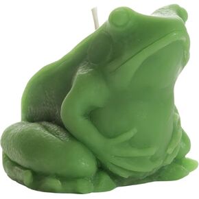 Big Dipper Wax Works Beeswax Green Frog Candle, 24-Hour Long Burn, Pure Beeswax Sculpted Candle 2.5" x 3.5" Tall, Spring Candle