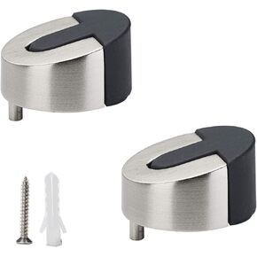 Doorstop, 2 Pack Decorative Stainless Rubber Steel Door Stopper