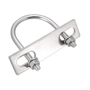 Uxcell u-Bolts 4 قطع 1.65 بوصة (42 ملم) عرض داخلي 65 ملم طول M6 304 مسمار مستدير من الفولاذ المقاوم للصدأ على شكل حرف U مع إطار صواميل لمحور مقطورة القارب