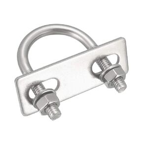 uxcell u-Bolts 4Pcs 1.65"(42mm) Inner Width 65mm Length M6 304 Stainless Steel Round U Bolt with Nuts Frame for Boat Trailer Axle