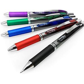 Energel BL80 Retractable Liquid Gel Ink Rollerball Pen - 1.0mm - 1 of Each Colour - Pack of 5