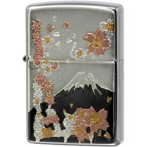 Zippo Ukiyoe Sakura Mt.Fuji Cherry Blossoms Electroforming Japan Limited