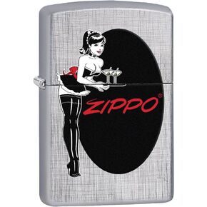 Zippo Lighter: Pin-up Maid - Linen Weave 76593