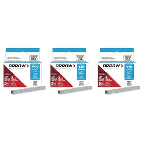 Arrow Fastener 506SS1 3/8" T50 Stainless Steel Staples, Pack of 3