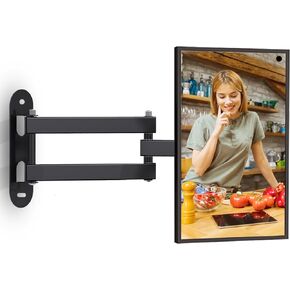 Wall Mount for Echo Show 15, Full Motion Monitor Wall Mount for 10"-30" TV Screens, Show 15 Wall Mounting Bracket Swivel Rotation Extension Tilt, Max VESA 100x100mm Hold up to 33lbs, Black