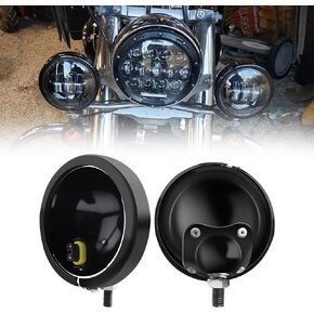 4.5 Inch Led Fog Light Housing Passing Lamps Bucket Bracket Compatible with Harley Davidson Motorcycle Tousing Electra Glide