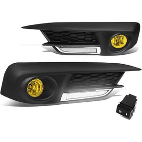 DNA MOTORING FL-ZTL-248-AM Assembly Fog Light Driver & Passenger Side Enhance visibility [Compatible with 16-17 Honda Civic Sedan]