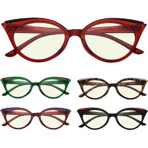 Eyekepper 5-pack Reading Glasses Blue Light Blocking Women Stylish Readers