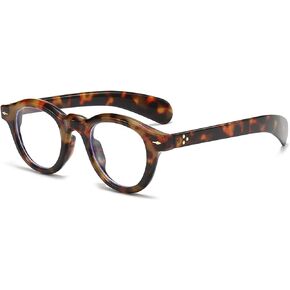 PORADAY Blue Light Blocking Glasses for Men Women Vintage Thick Round Frame Readers Computer Glasses Eyewear Frame