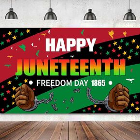 لافتة Juneteenth السعيدة، خلفية Juneteenth، ديكورات Juneteenth، زخارف راية يوم الاستقلال الأمريكي الأفريقي، يوم الحرية، ديكورات حفلات Juneteenth خلفية التصوير الفوتوغرافي