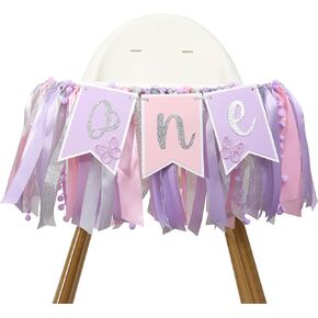 Pink Purple Butterfly Highchair Banner - Butterfly 1st Birthday Decorations, Butterfly 1st Birthday Highchair Banner, Spring Birthday Decorations, Girls 1st Birthday Highchair Banner, Butterfly 1st Photo Prop Cake Smash