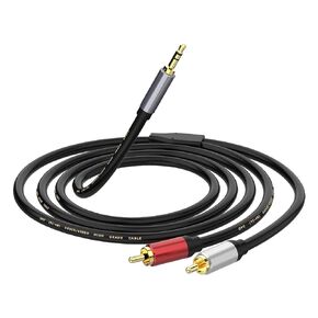 3.5mm to RCA Audio Auxiliary AUX Stereo Y Splitter Cable, 3.5mm to RCA Cable, 3.5mm to 2-Male RCA Adapter Stereo AUX Cord AV Cable for Smartphones, MP3, Tablets, Speakers, Home Theater, HDTV (4.9FT)